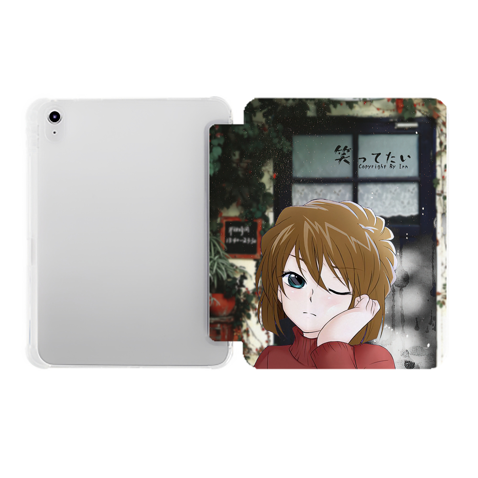 （画像用） 名探偵コナン Detective Conan IPad ケース ペン収納付き 三つ折りスタンド PUレザー×シリコン 対応機種9.5/10.5/10.9インチ